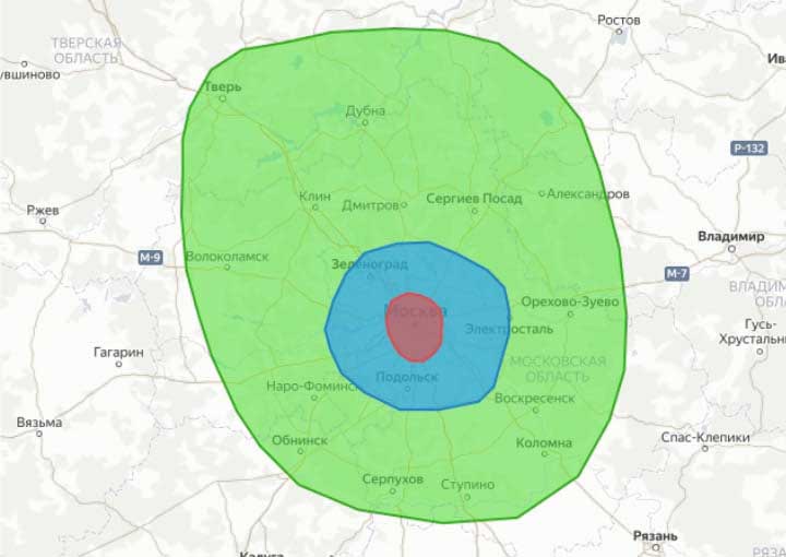 Карта доставки бетона и бетононасосов Карта доставки бетона и бетононасосов